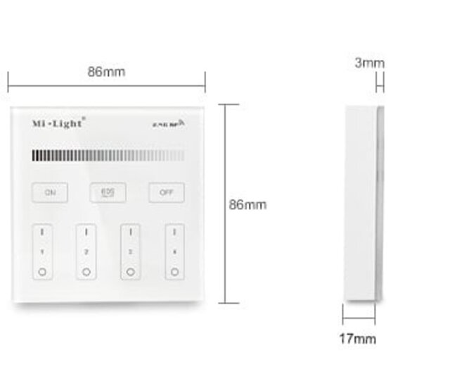 Drahtloser LED-Wanddimmer für einfarbige LED-Streifen – 12-24V, 4A, 96W, Touch-Bedienung, kompatibel mit RGBW-LEDs, inkl. Fernbedienung, einfach zu installieren, dimmbar, für Wohn- und Gewerberäume Drahtloser LED-Wanddimmer für einfarbige LED-Streifen – 12-24V, 4A, 96W, Touch-Bedienung, kompatibel mit RGBW-LEDs, inkl. Fernbedienung, einfach zu installieren, dimmbar, für Wohn- und Gewerberäume