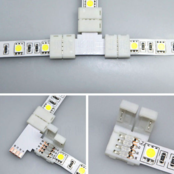12 mm breite RGBW LED Streifen Eckverbinder – IP20 – 5-poliger 90° Winkelverbinder – für flexible Innenbeleuchtung – einfache Steckverbindung ohne Löten – kompatibel mit RGBW und RGBWW LED-Streifen