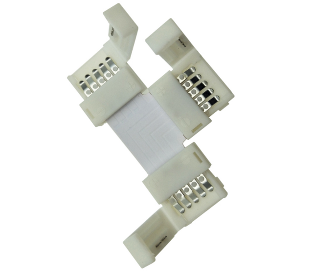 3-Wege-Verbinder für RGBW LED Streifen – 10 mm Breite, wasserdicht, für flexible LED-Bänder, einfache Installation, kompatibel mit 12V/24V, inkl. Steckverbinder, ideal für Innen- und Außenbeleuchtung
