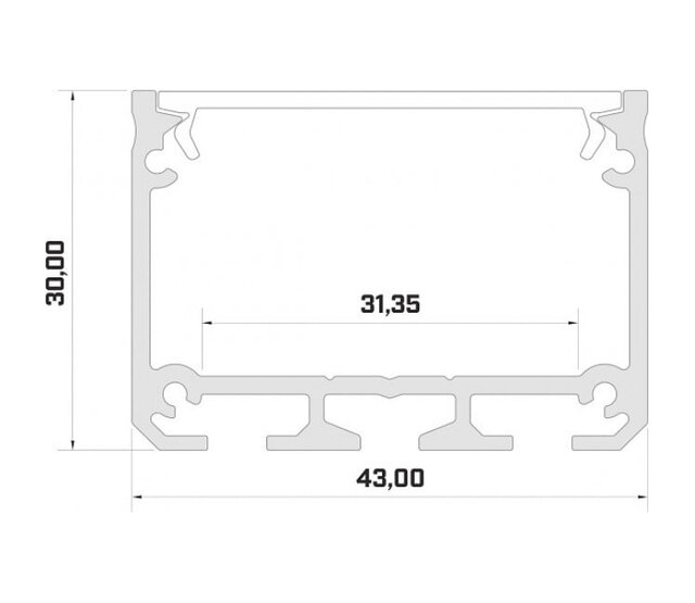 LED Aluminiumprofil XL 200 cm mit Diffusorabdeckung 40 mm x 31 mm – XL31ALU für LED Streifen, hochwertige Beleuchtungslösung, präzise Lichtlenkung, ideal für Innen- und Außenbereich, robuste Bauweise, einfache Montage