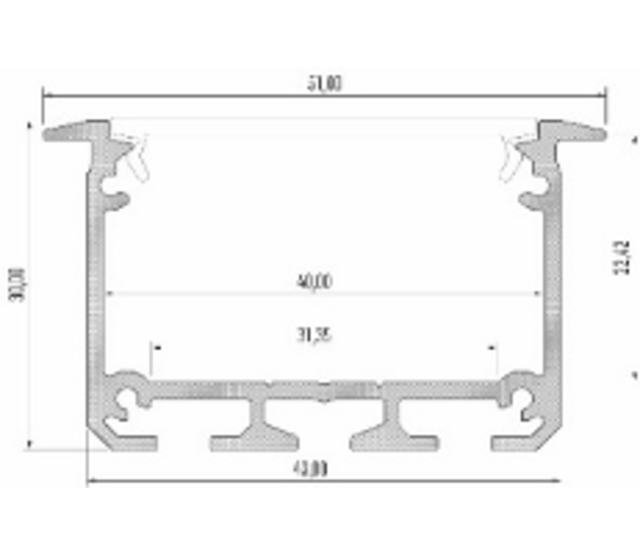 LED Aluminiumprofil XL 200 cm mit Diffusorabdeckung 40 mm x 31 mm – XL31ALU für LED Streifen, hochwertige Beleuchtungslösung, präzise Lichtlenkung, ideal für Innen- und Außenbereich, robuste Bauweise, einfache Montage