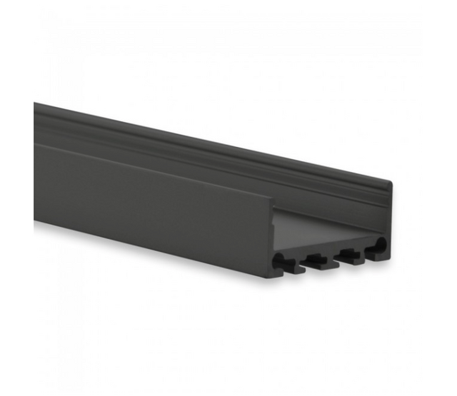 LED Aluminiumprofil PN4 C1 Schwarz, 10 m Länge