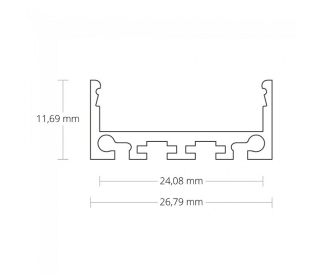 LED Aluminiumprofil PN4 C1 Schwarz, 10 m Länge
