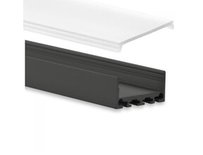 LED Profil 20 m schwarz, niedrige Abdeckung 26,79 x 11,69 mm PN4 C1 für LED Streifen