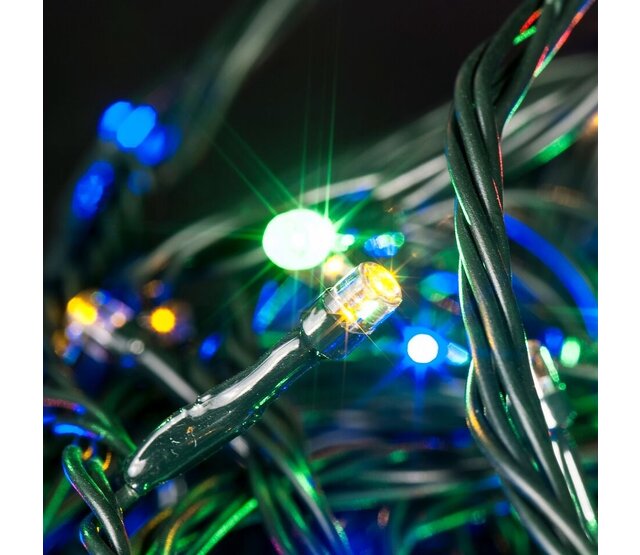 32 m LED Lichterkette mit 320 bunten LEDs, 8 Modi, IP44 für Innen- und Außenbereich – LUKSUS