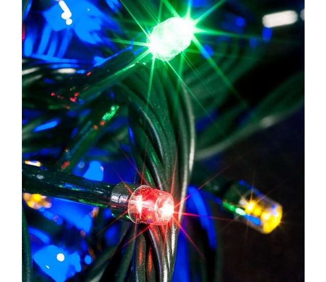 32 m LED Lichterkette mit 320 bunten LEDs, 8 Modi, IP44 für Innen- und Außenbereich – LUKSUS