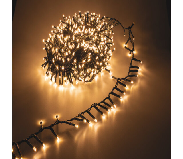 Cluster LED-Weihnachtsbeleuchtung – Extra Warmweiß (2700K) – 10 Meter mit 500 LEDs – IP44 Wasserschutz – Energiesparende Weihnachtsdekoration für Innen- und Außenbereich Cluster LED-Weihnachtsbeleuchtung – Extra Warmweiß (2700K) – 10 Meter mit 500 LEDs – IP44 Wasserschutz – Energiesparende Weihnachtsdekoration für Innen- und Außenbereich