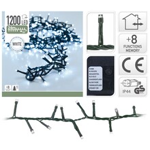 Cluster Weihnachtsbeleuchtung - Naturweiß - 24m - 1200 LEDs - Innen & Außen