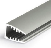 LED Streifen Aluminium Profil MK10 für Glasplatten, 1 Meter, 27 x 16,5 mm, diffuses Licht, einfache Montage, hochwertige Optik, ideal für indirekte Beleuchtung