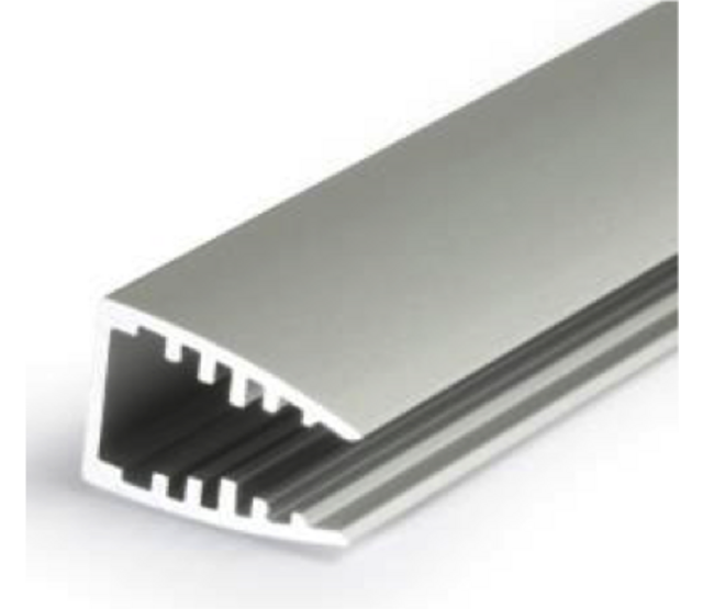 LED Streifen Aluminium Profil MK10 für Glasplatten, 1 Meter, 27 x 16,5 mm, diffuses Licht, einfache Montage, hochwertige Optik, ideal für indirekte Beleuchtung