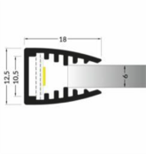LED Streifen Aluminium Profil MK10 für Glasplatten, 1 Meter, 27 x 16,5 mm, diffuses Licht, einfache Montage, hochwertige Optik, ideal für indirekte Beleuchtung
