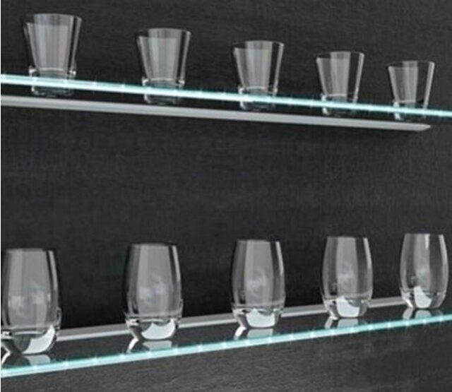 LED Streifen Aluminium Profil 27 x 16,5 mm MK12 für Glasplatten – Präzise Montage, Diffusor inklusive, optimale Lichtverteilung, 2 m Länge, ideal für indirekte Beleuchtung und moderne Raumgestaltung
