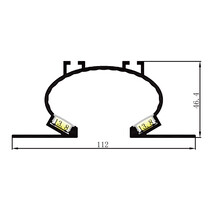 LED Streifen Einbau-Wandprofil 2 Meter (2000mm) – 112mm x 46,40mm – IB6 – Hochwertiges Aluminiumprofil für indirekte Beleuchtung, dimmbar, inkl. Diffusor, ideal für Wohn- und Gewerberäume