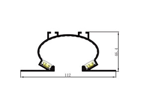 LED Streifen Einbau-Wandprofil 2m 112x46,4mm – IB6 Aluminium Profil
