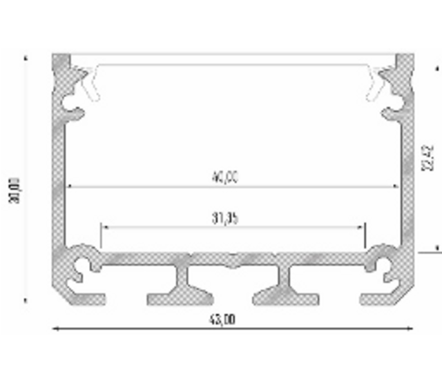 XXL LED-Aluminiumprofil 43,0 x 30,0 mm mit opaler Abdeckung für LED-Streifen – XL30ALU, hochwertige Beleuchtungslösung für indirektes Licht, perfekt für Wohn- und Gewerberäume XXL LED-Aluminiumprofil 43,0 x 30,0 mm mit opaler Abdeckung für LED-Streifen – XL30ALU, hochwertige Beleuchtungslösung für indirektes Licht, perfekt für Wohn- und Gewerberäume