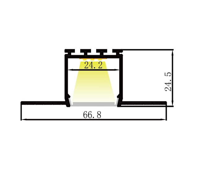 LED Aluminiumprofil XL 200 cm mit Diffusorabdeckung, 66,8 mm x 24,5 mm – XL99ALU, ideal für LED-Streifen, hochwertige Beleuchtungslösung, OP = OP LED Aluminiumprofil XL 200 cm mit Diffusorabdeckung, 66,8 mm x 24,5 mm – XL99ALU, ideal für LED-Streifen, hochwertige Beleuchtungslösung, OP = OP