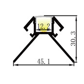 LED Streifen Aluminium Profil 2,5 m 33x33 mm P18 – Grau, Montageprofil für LED-Beleuchtung, 250 cm Länge, 33 mm Breite, 33 mm Höhe, mit P18 Opal-Diffusor