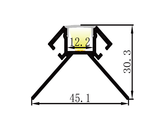 LED Streifen Aluminium Profil 2,5 m 33x33 mm P18 – Grau, Montageprofil für LED-Beleuchtung, 250 cm Länge, 33 mm Breite, 33 mm Höhe, mit P18 Opal-Diffusor
