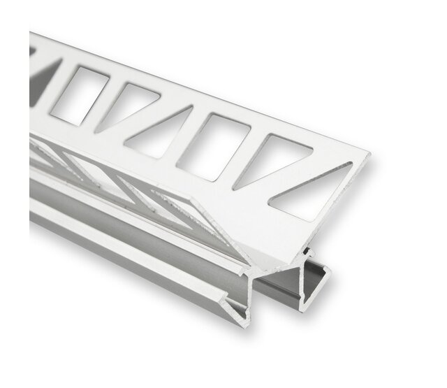 LED Streifen Aluminium Profil 2,5 m 33x33 mm P18 – Grau, Montageprofil für LED-Beleuchtung, 250 cm Länge, 33 mm Breite, 33 mm Höhe, mit P18 Opal-Diffusor