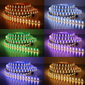 24V RGBW LED Streifen Doppelreihe 60x5050 SMD, 19W, 1200 Lm/m, 5m Rolle, IP65, 24VDC, hochwertige Beleuchtung für Innen- und Außenbereich