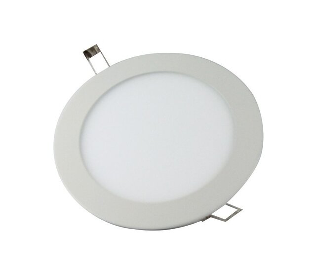 230V LED Einbaustrahler 9W warmweiß (2700K), rund, dimmbar, IP44, 60° Abstrahlwinkel, 806 lm, Ø 90 mm, Einbautiefe 50 mm, für Decken- und Wandmontage