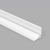 Weißes LED Eckprofil 2m mit opaler Abdeckung 16,5x16,5mm – C12Weiß