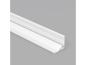 Weißes LED Eckprofil 2m mit opaler Abdeckung 16,5x16,5mm – C12Weiß