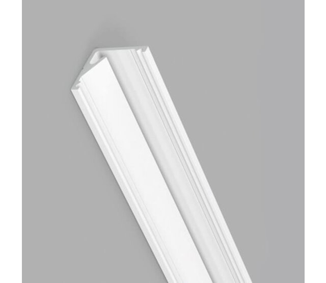Weißes LED Eckprofil 2m mit opaler Abdeckung 16,5x16,5mm – C12Weiß