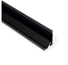 Schwarzes LED-Aluminium-Hohlkammerprofil 200 cm mit Opal-Abdeckung 16,5 mm x 16,5 mm für LED-Streifen – C12ZWART