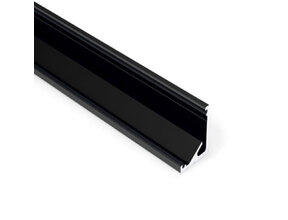 Schwarzes LED Eckprofil 2m mit opaler Abdeckung 16,5x16,5mm – C12SCHWARZ