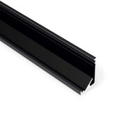 Schwarzes LED-Aluminium-Hohlkammerprofil 200 cm mit Opal-Abdeckung 16,5 mm x 16,5 mm für LED-Streifen – C12ZWART Schwarzes LED-Aluminium-Hohlkammerprofil 200 cm mit Opal-Abdeckung 16,5 mm x 16,5 mm für LED-Streifen – C12ZWART