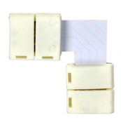 Winkelverbinder für 10 mm LED-Streifen – IP20, präzise 90° L-Form Verbindung mit 2-poligem Clip-System für flexible einfarbige LED-Bänder, einfache Montage, ideal für Innenbeleuchtung