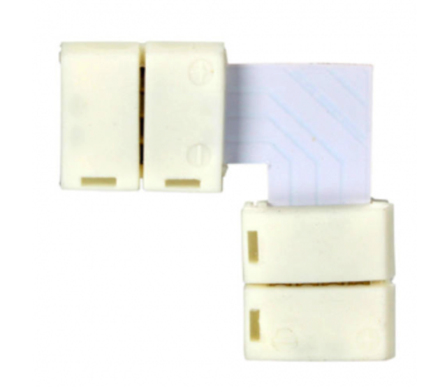 Winkelverbinder für 10 mm LED-Streifen – IP20, präzise 90° L-Form Verbindung mit 2-poligem Clip-System für flexible einfarbige LED-Bänder, einfache Montage, ideal für Innenbeleuchtung