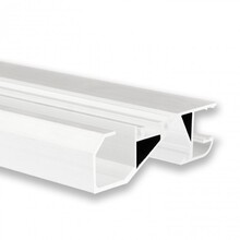 Weißes LED Einbauprofil 2m mit schräger Fläche 18,8x65mm für LED Streifen F6WIT