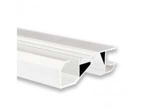 Weißes LED Einbauprofil 2m mit schräger Fläche 18,8x65mm für LED Streifen F6WIT