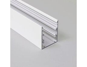 Weißes LED-Aluprofil XXL 2m mit Abdeckung 53x53mm für LED Streifen - XL53WIT