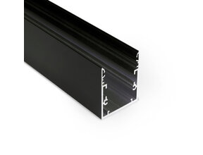Schwarzes LED XXL Profil 2 m mit Abdeckung 53x53 mm – XL53SCHWARZ