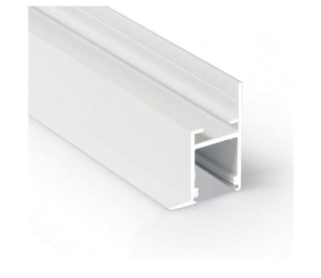 LED Deckenprofil 2 Meter mit Abdeckung 55 mm x 23 mm – FRAME14WIT – Weiß, geeignet für LED Streifen, Aluminiumprofil mit Diffusor, inkl. Montagezubehör, ideal für indirekte Beleuchtung, moderne Raumgestaltung