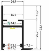 LED Deckenprofil 2 Meter mit Abdeckung 55 mm x 23 mm – FRAME14WIT – Weiß, geeignet für LED Streifen, Aluminiumprofil mit Diffusor, inkl. Montagezubehör, ideal für indirekte Beleuchtung, moderne Raumgestaltung