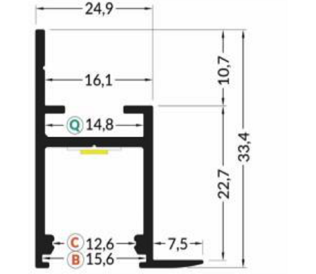 LED Deckenprofil 2 Meter mit Abdeckung 55 mm x 23 mm – FRAME14WIT – Weiß, geeignet für LED Streifen, Aluminiumprofil mit Diffusor, inkl. Montagezubehör, ideal für indirekte Beleuchtung, moderne Raumgestaltung
