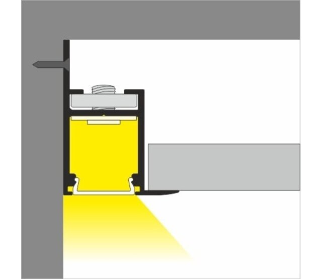 LED Deckenprofil 2 Meter mit Abdeckung 55 mm x 23 mm – FRAME14WIT – Weiß, geeignet für LED Streifen, Aluminiumprofil mit Diffusor, inkl. Montagezubehör, ideal für indirekte Beleuchtung, moderne Raumgestaltung