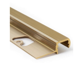 LED Treppenstufenprofil Außen 1,1m mit Abdeckung 12,6mm Messing – Trap03