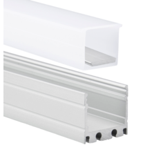 LED-Aluprofil 18.1ALU.H20, 2 m, mit opaler Abdeckung