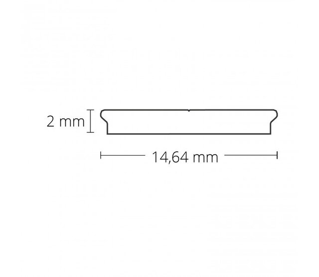 LED-Aluprofil 18.1ALU.H20, 2 m, mit opaler Abdeckung