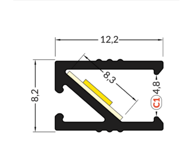 LED-Einbauprofil 2 Meter mit Diffusorabdeckung, 8,20 mm x 12,20 mm, Aluminium, für LED-Streifen, 088ALU – Hochwertiges Aluminiumprofil für professionelle LED-Beleuchtung LED-Einbauprofil 2 Meter mit Diffusorabdeckung, 8,20 mm x 12,20 mm, Aluminium, für LED-Streifen, 088ALU – Hochwertiges Aluminiumprofil für professionelle LED-Beleuchtung