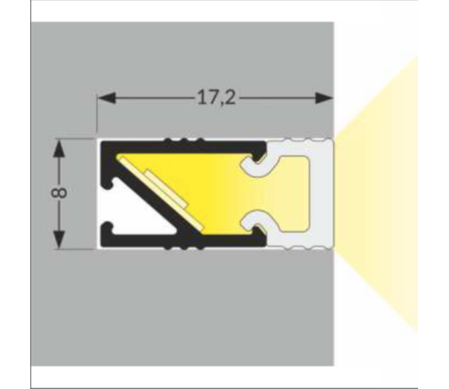 LED-Einbauprofil 2 Meter mit Diffusorabdeckung, 8,20 mm x 12,20 mm, Aluminium, für LED-Streifen, 088ALU – Hochwertiges Aluminiumprofil für professionelle LED-Beleuchtung LED-Einbauprofil 2 Meter mit Diffusorabdeckung, 8,20 mm x 12,20 mm, Aluminium, für LED-Streifen, 088ALU – Hochwertiges Aluminiumprofil für professionelle LED-Beleuchtung