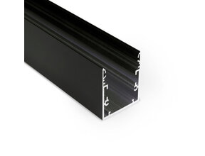 Schwarzes LED XXL Profil 1m mit Abdeckung 53x53mm – XL53SCHWARZ