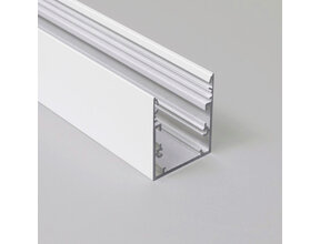 Weiße LED Aluminiumprofil 1m mit Opal-Abdeckung 53x53mm – XL53WEISS