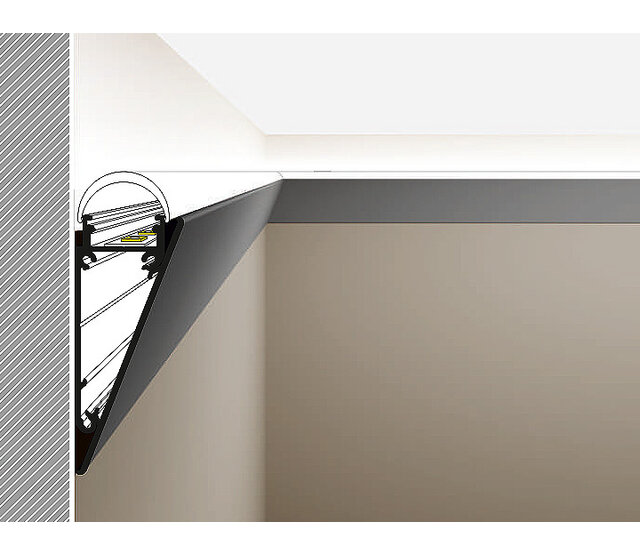 LED-Streifen Aluminium-Wandprofil 2 Meter mit Diffusor-Abdeckung, 55 mm x 23 mm, W12WEISS – Hochwertiges Profil für LED-Beleuchtung, präzise Maße, optimale Lichtstreuung LED-Streifen Aluminium-Wandprofil 2 Meter mit Diffusor-Abdeckung, 55 mm x 23 mm, W12WEISS – Hochwertiges Profil für LED-Beleuchtung, präzise Maße, optimale Lichtstreuung