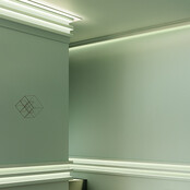 LED Profilleiste 2 m – C380WEISS – 50x50 mm, weiße Stuckleiste für LED-Streifen, geeignet für Innen- und Außenbereich, 200 cm Länge, ideal für indirekte Beleuchtung und Designprojekte